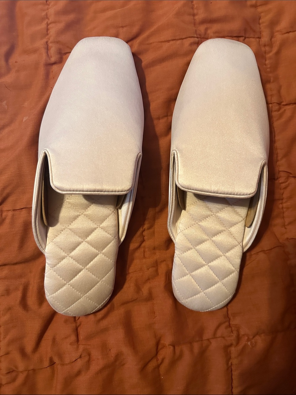 lunya Quilted Slide Slippers in Pale Pink